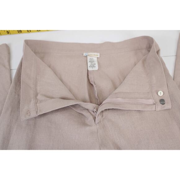 Rubber Ducky Productions Linen Blend Flare Leg Trousers Women S Rose Pink Pants - Picture 10 of 12